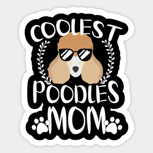 Glasses Coolest Poodles Dog Mom Sticker